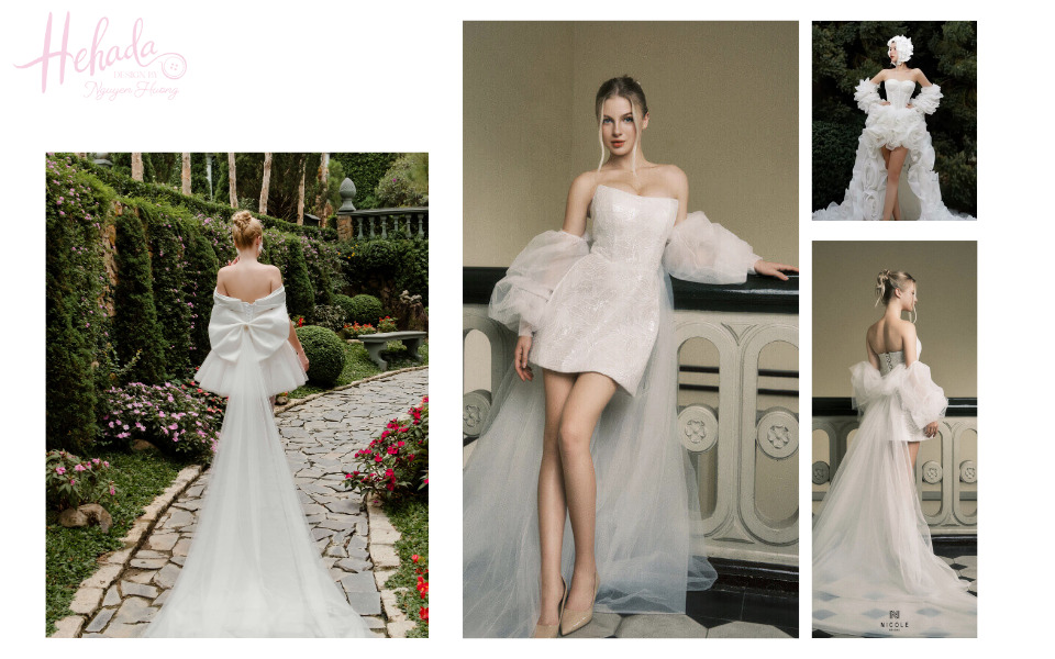 váy luxury ngắn kèm áo choàng dài