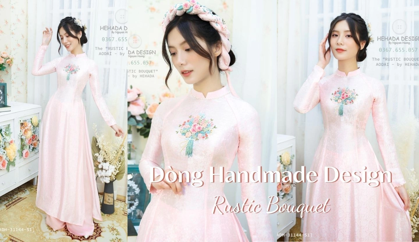 ao-dai-rustic-bouquet