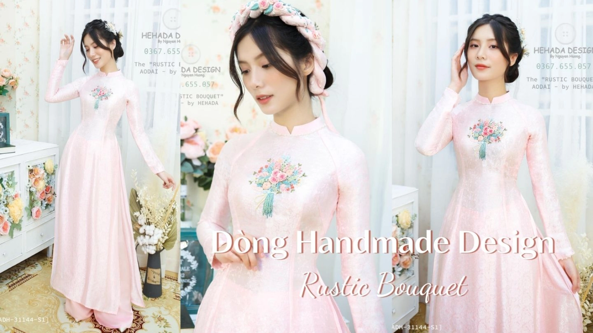 ao-dai-rustic-bouquet