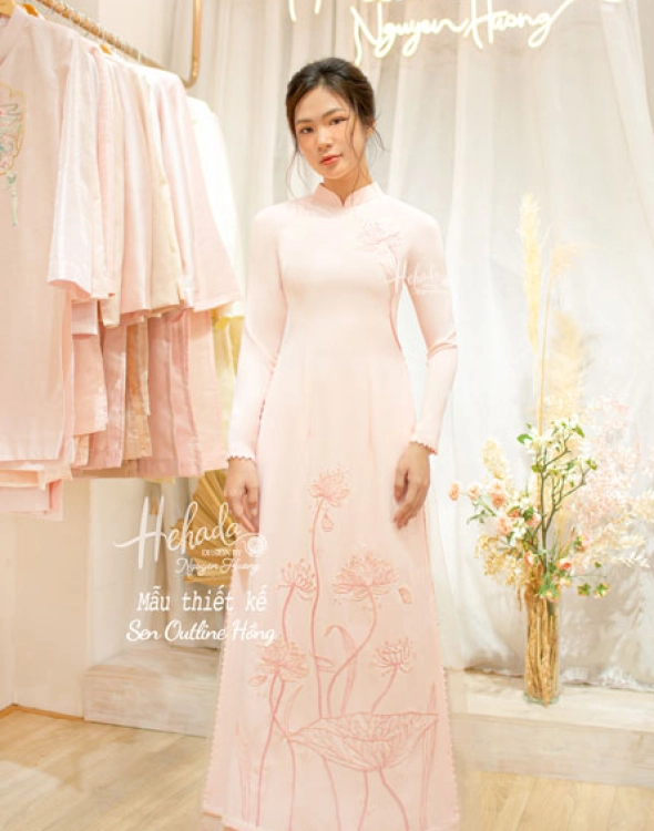 ao-dai-sen-outline-hong