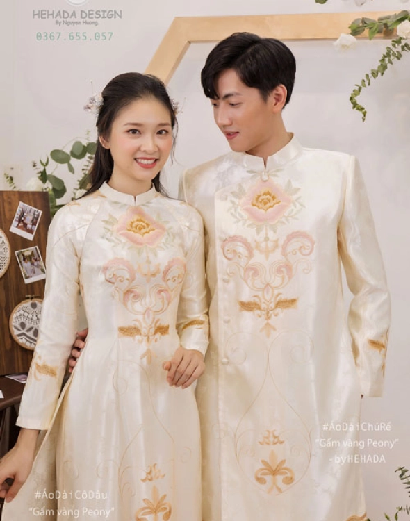 ao-dai-cap-doi-gam-det-peony