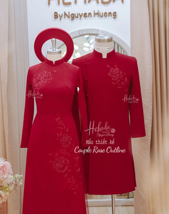 ao-dai-cap-doi-rose-outline
